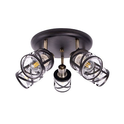 Спот Altalusse INL-6146C-05 5x40 Вт E14 антична бронза/венге