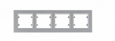 Рамка четырехместная Makel Karea горизонтальная серебро 56065704