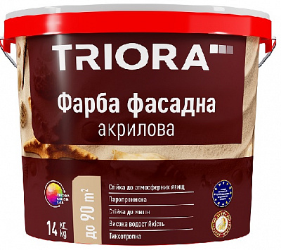 Фарба акрилова водоемульсійна Triora фасадна мат білий 14кг