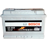 Аккумулятор автомобильный Bosch S5 77А 12 B «+» справа