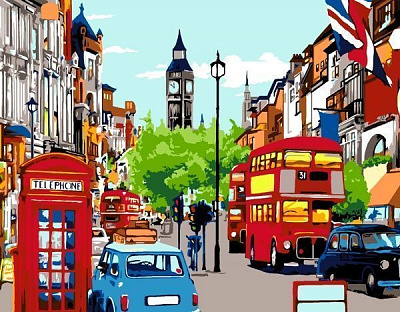 Картина за номерами London Street 35x45 см Rosa Start