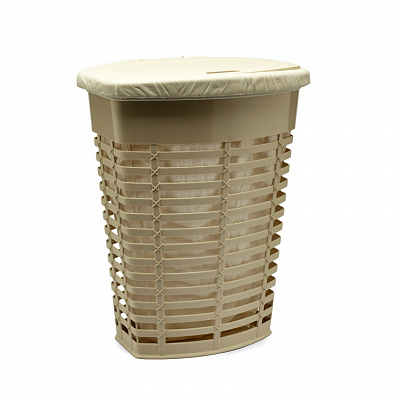 Корзина для белья PRIMANOVA Palm 50 л бежевая