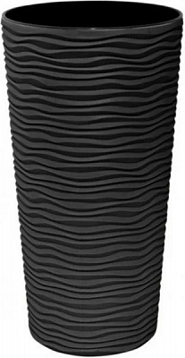 Вазон пластиковый Алеана Фьюжн d27*51см круглый 21л гранит 