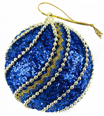 Шар пластик полоски d 80 мм синий SDA192480DB