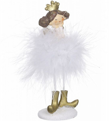 Декорация новогодняя Сувенир Ангел с перьями 5х13 см ZY173041AC 