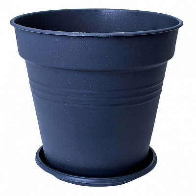 Вазон пластиковый Глория с подставкой 23,1х22,1 см круглый гранит 6,6 л Алеана