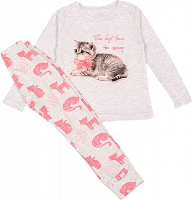 Пижама для девочек Фламинго Котики р.104 розовый с рисунком 245-222-19 