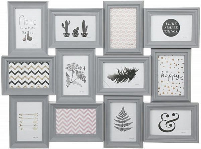 Колаж на 12 фото 68,5х52х2,5 см 10x15 см сірий