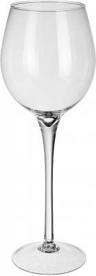 Ваза -бокал прозора на ніжці h50cm, d19cm Теамо