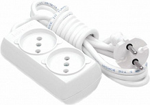 Удлинитель Borsan без заземления 2 гн. белый 2 м BR-1542-2