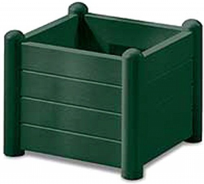 Вазон пластиковый Stefanplast Italia квадратный 30л зеленый (80035) 
