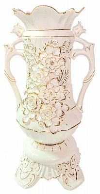 Ваза керамическая белая Флора 72 см