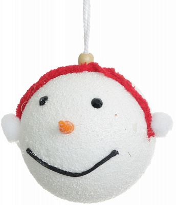 Куля новорічна Shunda пінопластиковий 100 мм біло-червоний SDA2111510WR