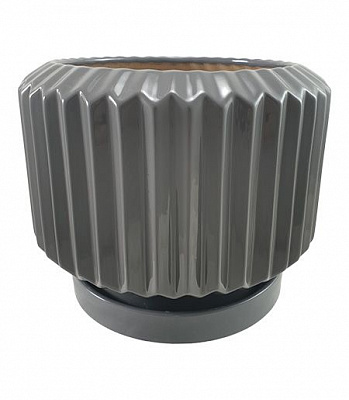 Горшок керамический Резон Барбарис круглый 4,1 л серый (Р285сір) 