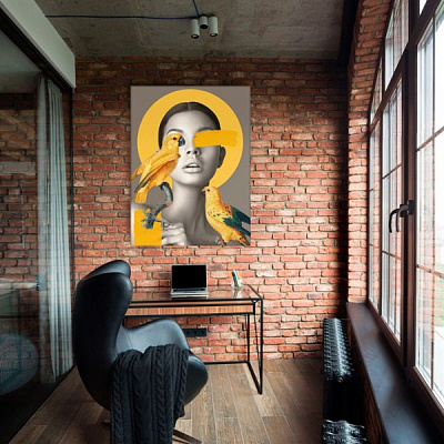 Постер Yellow bird 75x100 см Brushme FNK0090603 