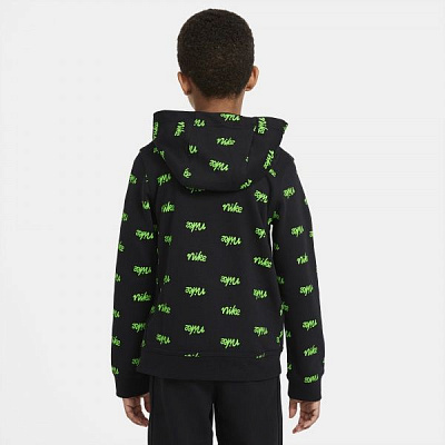 Джемпер Nike B NSW SCRIPT AOP PO DB3257-010 р. XL чорно-зелений