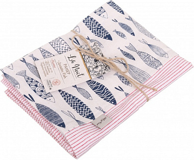 Раннер Fish красная полоска 40x140 см красный La Nuit 