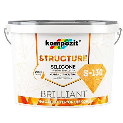 Фарба силіконова структурна Kompozit STRUCTURE S130 мат білий 4кг