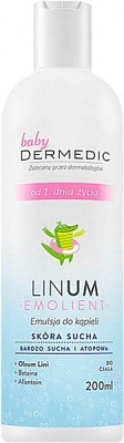Емульсія Biogened Dermedic Linum Emolient Baby для купання з 1 дня життя 200 мл