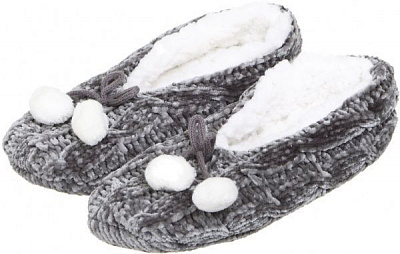 Взуття домашнє La Nuit Пом-пом шиніл р. 36/38 сірий