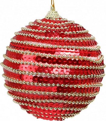 Куля новорічна SDA192110R d 100 мм червоний