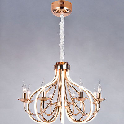 Люстра подвесная Strotskis Ariel пульт ДУ LED 56 Вт 8x60 Вт E14 золото 420/8