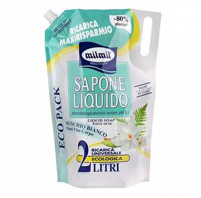 Крем-мило Mil Mil Білий мускус (запаска) 2000 мл