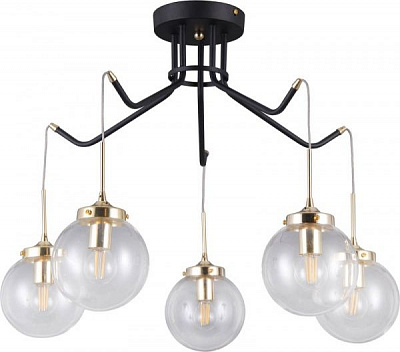 Люстра потолочная Victoria Lighting Miracle/PL5 5x5 Вт E14 черный/золото 