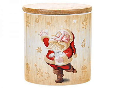 Банка для сыпучих с бамбуковой крышкой 