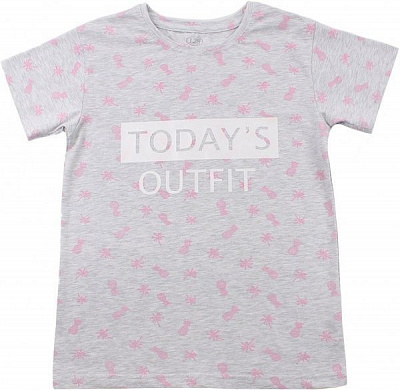 Футболка для девочек Фламинго Today's Outfit р.122 светло-серый меланж 806-424 
