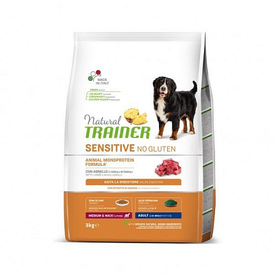 Корм Trainer Natural Sensitive Adult ягня без глютену 3 кг