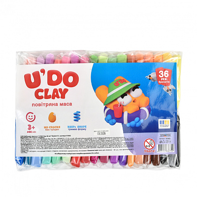 Воздушная лепка Strateg U'DO Clay 36 цветов 41065