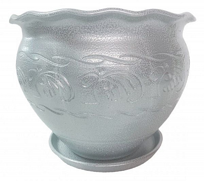 Горщик Гончарний круглий 13 л срібний