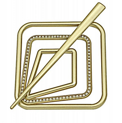 Заколка Квадрат Еліт 85х85 мм золото В0021-3 MISLT