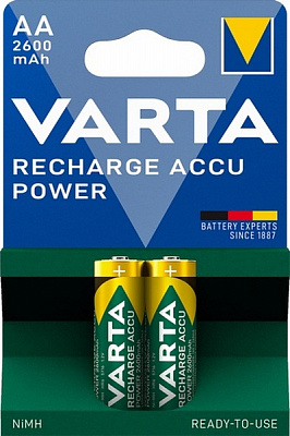 Аккумулятор Varta Rechargeable Accu 2600 mAh 2 Ni-MH (READY 2 USE) AA (R6, 316) 2 шт. (05716101402) 