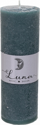 Свічка Рустік циліндр темно-сірий C5516-444 Luna