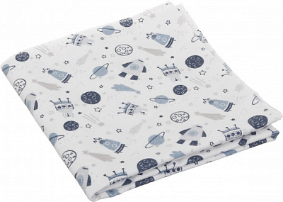 Пеленка Luna Kids Cosmo 90x90 см белый с принтом 