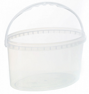 Відро Poliplast овальне з пластиковою ручкою (харчовий пластик) 5 л прозорий