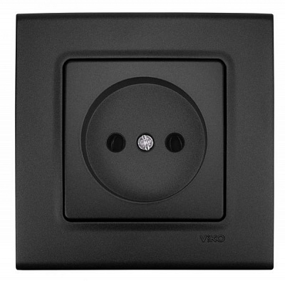 Розетка без заземления Viko Linnera Life без шторок без крышки черная ночь