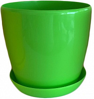 Горшок пластиковый Омела Омела Глянец 2,2 литра круглый 2,2л зеленый 