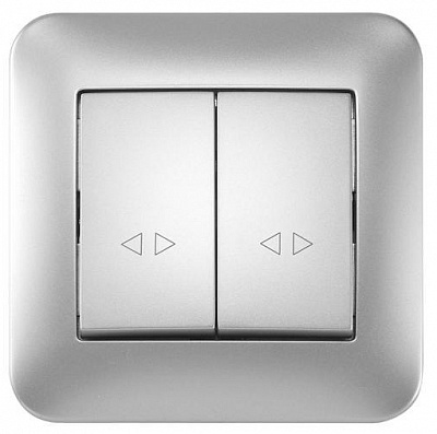 Вимикач перехресний двоклавішний Hausmark Luno срібний 709-4343-107TW