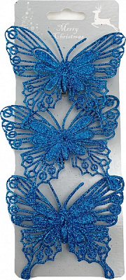 Декоративна підвіска Shunda Метелик синій 3 шт 10 см SD22-BF014B