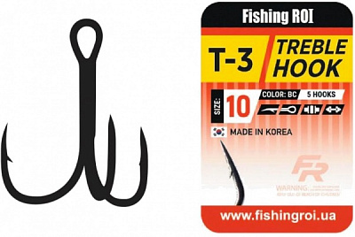 Крючок тройной Fishing ROI Treble Hook T-3 BC №4 5 шт. 33-06-004
