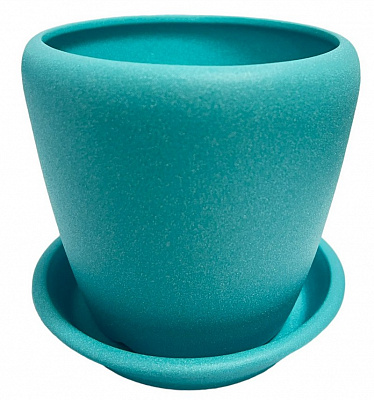 Горщик керамічний Оріана-Запоріжкераміка Грація №2 круглий 4,5 л бірюза (056-2-131)