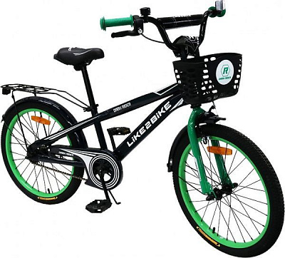 Велосипед дитячий Like2bike Dark Rider зелено-чорний 202003