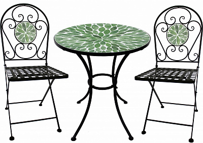 Комплект металлической мебели Indigo Парма черный/зеленый