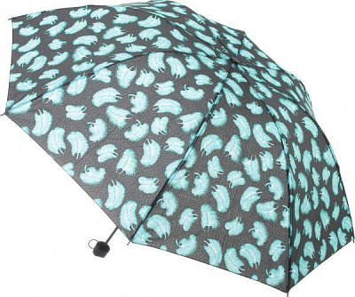 Парасолька Пір'я, складна, півавтомат бірюзовий