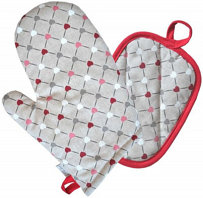 Набір кухонний Кольорові серця 16x36 см Прованс