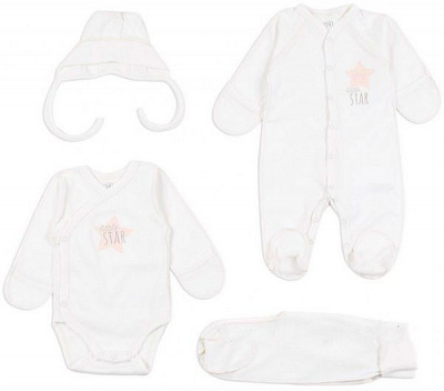 Комплект для новонароджених Фламінго ясельний білий р.56 698-212