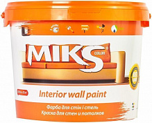 Фарба акрилова водоемульсійна MIKS Color для стін і стель білий 10л 14кг 
